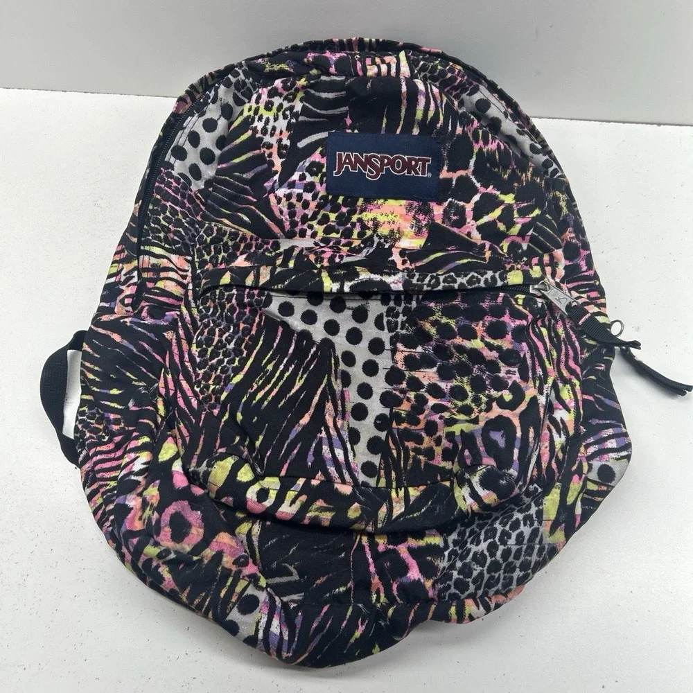 JanSport T501 SuperBreak Backpack Multicolor Animal Print Abstract School Bag